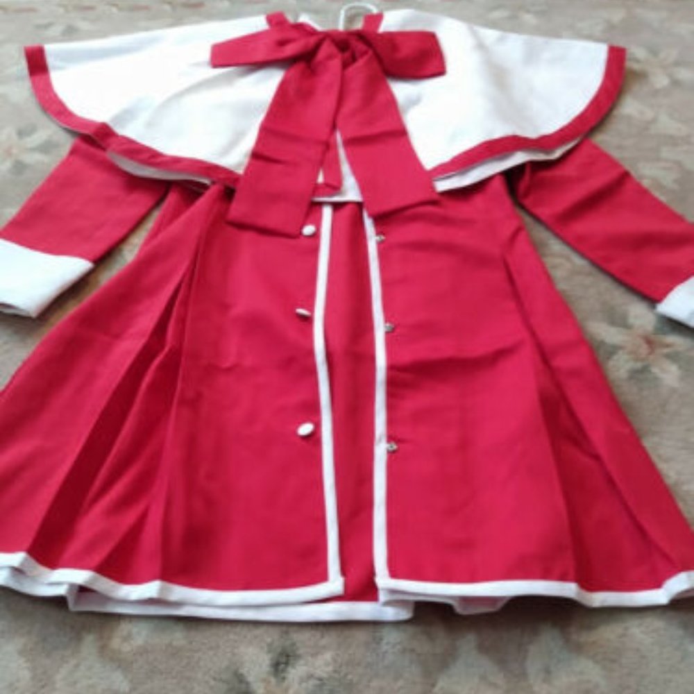 Kanon Nayuki Uniform Red Cape Anime Cosplay Size